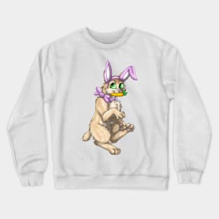 Bobtail BunnyCat: Cream (Pink) Crewneck Sweatshirt